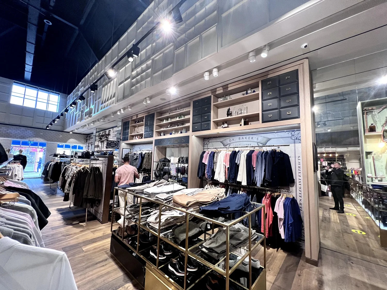 clothing racks in a clothing shop